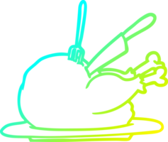 freddo pendenza linea disegno di un' cucinato tacchino essere lavorato png