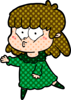 niña silbando de dibujos animados png