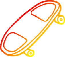 warm gradient line drawing of a cartoon skate board png