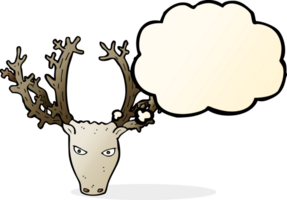 cartoon stag head with thought bubble png