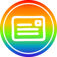 enveloppe lettre circulaire icône avec arc en ciel pente terminer png