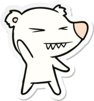 sticker of a angry polar bear cartoon png