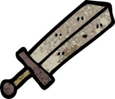 grunge textured illustration cartoon sword png