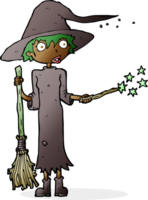 cartoon witch casting spell png