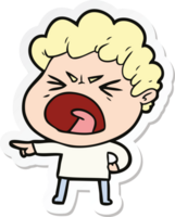 sticker of a cartoon furious man png