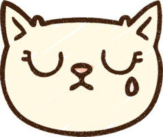 dessin à la craie de chat qui pleure png