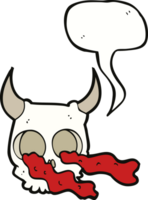 cartoon halloween skull with speech bubble png