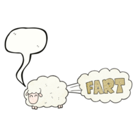 hand- toespraak bubbel getextureerde tekenfilm scheten laten schapen png