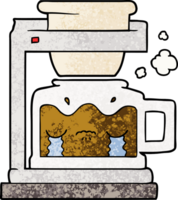 machine à café à filtre qui pleure de dessin animé png