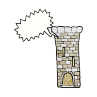 Hand Rede Blase texturiert Karikatur alt Schloss Turm png