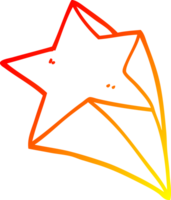 caloroso gradiente linha desenhando do uma desenho animado estrelas png