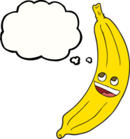 mão desenhado pensamento bolha desenho animado banana png