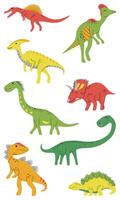 Dinosaurs set in cartoon scandinavian style vector