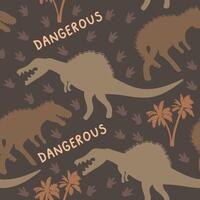 Dinosaurs silhuette seamless pattern vector