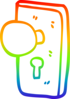 rainbow gradient line drawing of a cartoon key hole png