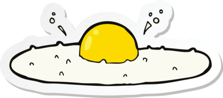 pegatina de un huevo frito de dibujos animados png