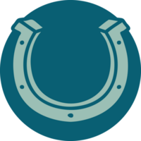 iconic tattoo style image of a horse shoe png