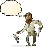 cartoon wild west cowboy with thought bubble png