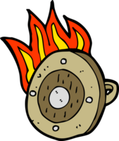 cartone animato bruciato scudo png