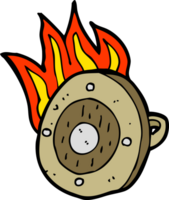 escudo ardiente de dibujos animados png