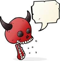 cartoon spooky skull with speech bubble png