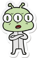 sticker of a cartoon three eyed alien png