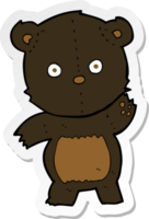 sticker of a cute cartoon black bear png