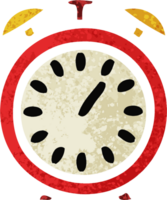 retro ilustración estilo dibujos animados de un alarma reloj png