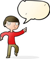 cartoon boy pointing with speech bubble png