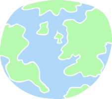 flat color illustration of planet earth png