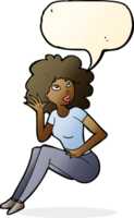 cartoon woman listening with speech bubble png