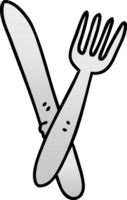 gradient shaded quirky cartoon cutlery png