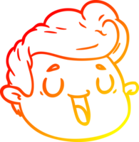 warm helling lijn tekening van een tekenfilm mannetje gezicht png