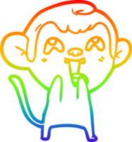 arc en ciel pente ligne dessin de une fou dessin animé singe png