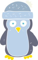 flat color illustration of penguin png
