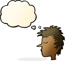 cartoon male face with thought bubble png