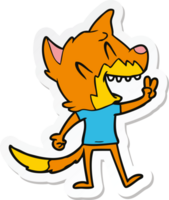 autocollant d'un dessin animé renard qui rit png