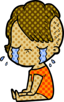 cartoon crying girl png