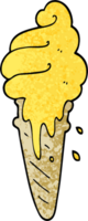 cono de helado de dibujos animados de ilustración con textura grunge png