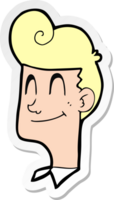 autocollant d'un homme souriant de dessin animé png