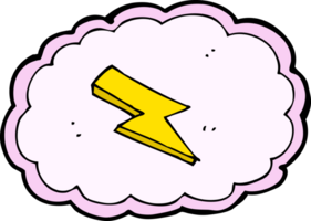 cartoon cloud and lightning bolt symbol png