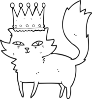 hand dragen svart och vit tecknad serie flott katt png