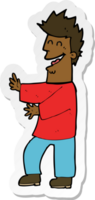 sticker of a cartoon laughing man png