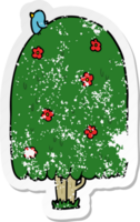 adesivo in difficoltà di un albero alto cartone animato png