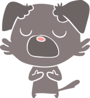 flat color style cartoon dog png