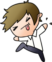 gradient cartoon illustration of a kawaii cute boy png