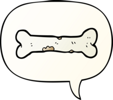 cartoon bone with speech bubble in smooth gradient style png
