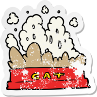 distressed sticker of a cartoon cat food png