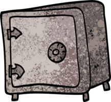 caja fuerte antigua de dibujos animados de ilustración con textura grunge png