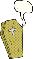 hand drawn comic book speech bubble cartoon spooky coffin png